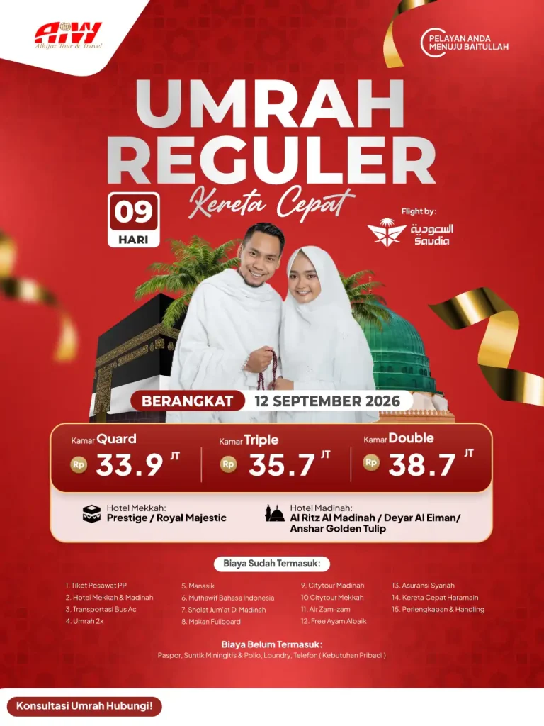 Umroh Reguler Sept 2026 Kereta Cepat